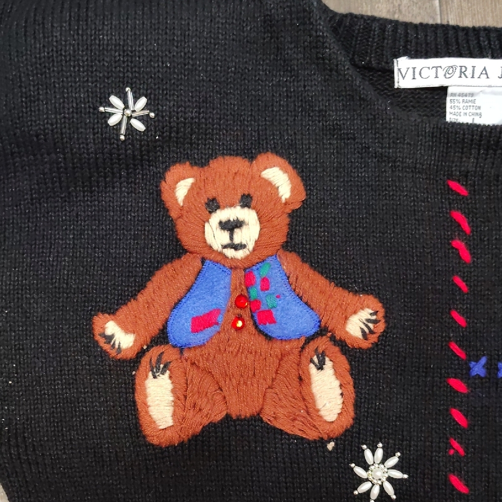 Victoria Jones Woman Black Festive Sweater - Picture 4 of 8